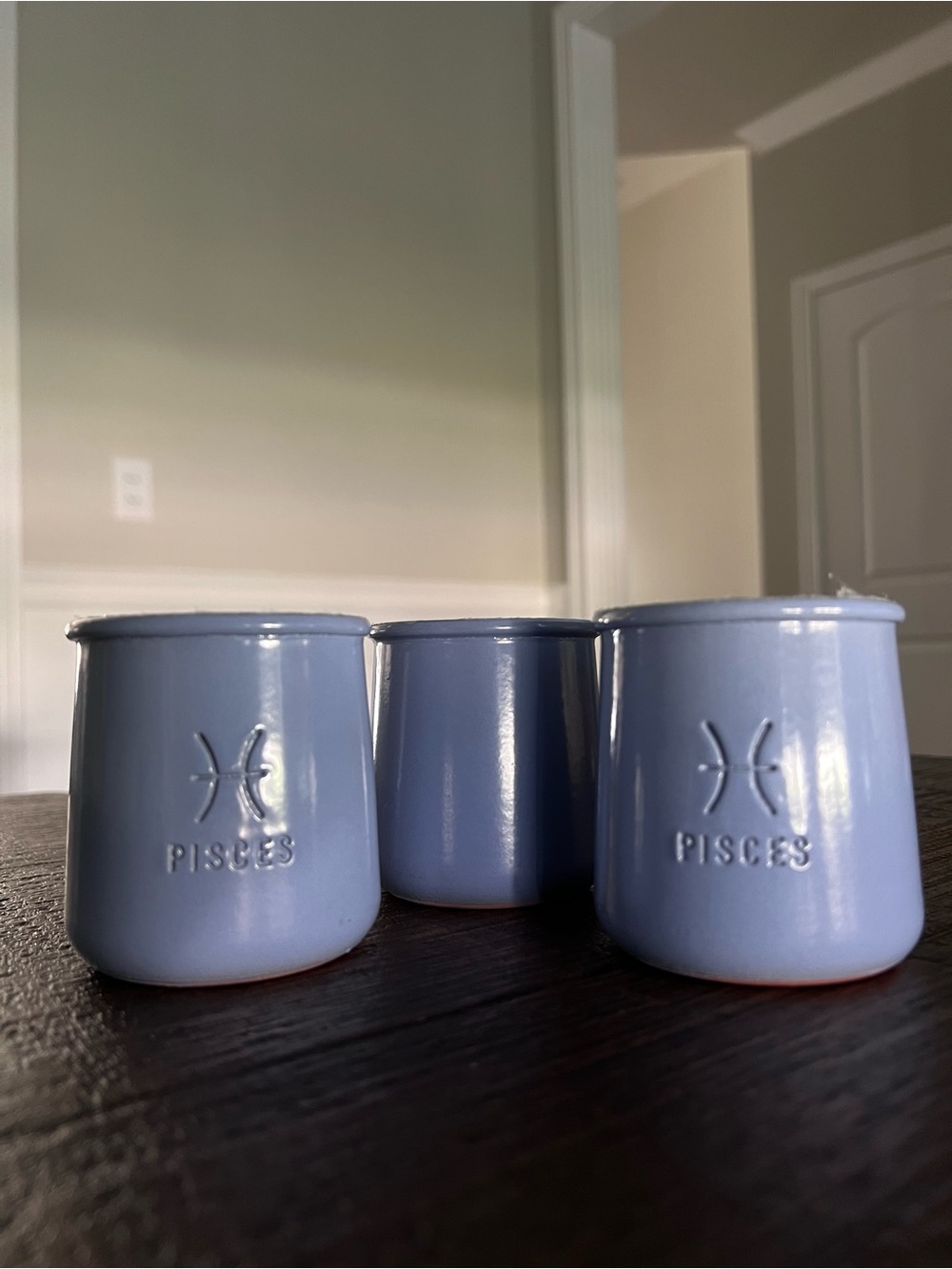 La Fermière Pisces Blue Ceramic Yogurt Pots - Set of 3
